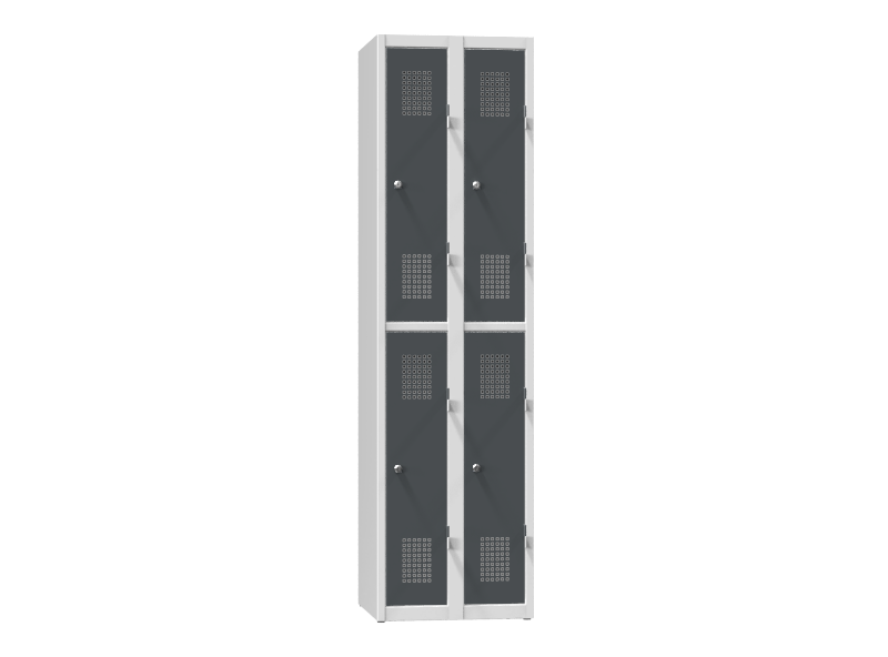 Kovová šatní skříň 4-box na soklu